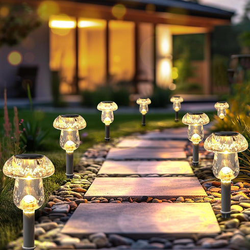 8 Pack Benany Solar Lights Outdoor, Mushroom Lights Outside Waterproof, Solar Powered LED Lighting for Garden, Yard