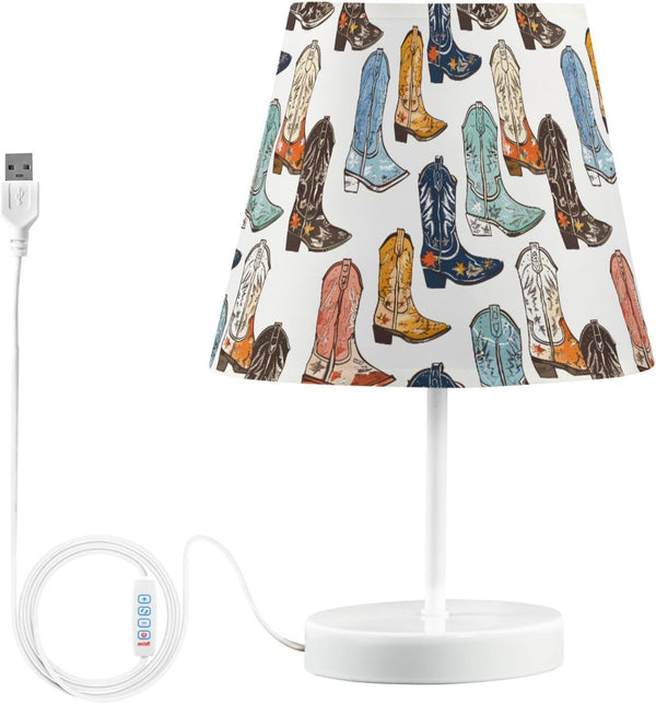 ALAZA Table Lamp Cowboy Boots Bedside Lamp for Bedroom LED Nightstand Desk