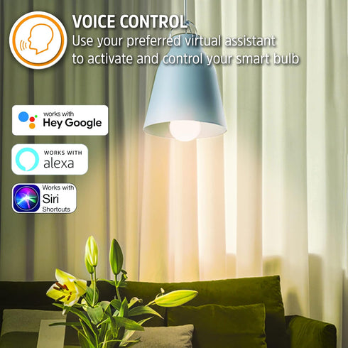 A19 Bulb Energizer Connect Smart LED Warm White Light with Voice Control and Remote Access Through Your Smartphone |