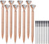 Bling Crystal Diamond Pen, Metal Ballpoint Pens for Office School, Pack of 3, 4, 5, 8, 12 (8 Rose Gold)