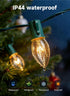 C9 25FT 25 Bulbs C9 Minetom Clear Christmas String Lights, Bright & Warm Outdoor Christmas Lights, Long Life String