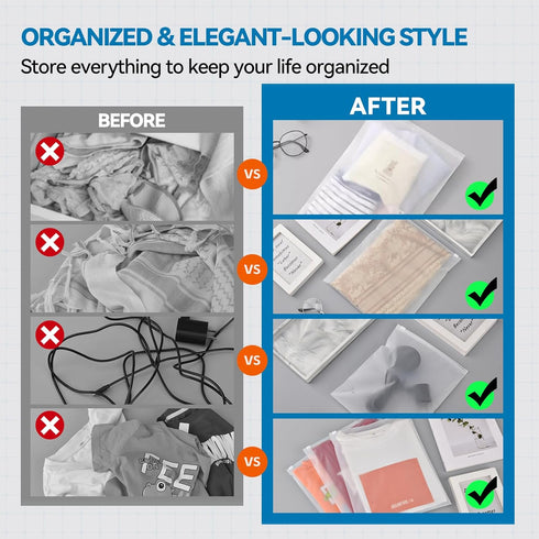 Packaging Bags for Clothing, Frosted Zipper Bags for Small Business, 50 Pcs, 3 Mil, 10''x12'' with Vent Holes