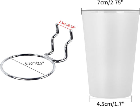 6 Set Pegboard Hooks with Cups - Ring Style Bins for Organizing Storage Accessories (Transparent)