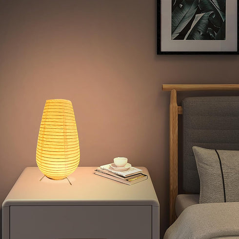 10 Inch Cozy Battery Operated Lamp, Cute Paper Lamp, Accent Table Lamp, Small Tabletop Night Light for Bedroom Living