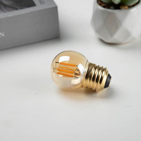 3 Watt Dimmable Low Wattage LED Bulbs, E26 Standard Base, 25 Watt Equivalent, Amber Glass, 2 Pack