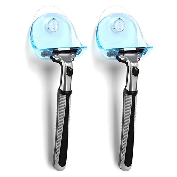 2 Pack Suction Cup Razor Holder for Shower Wall Accessories No-Drill Shower