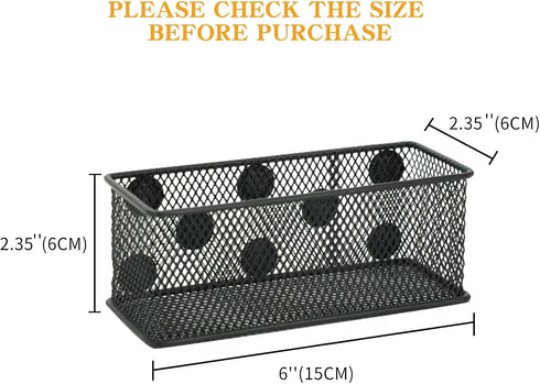 Magnetic Locker Organizer Pack of 3, Wire Mesh Storage Basket, Strong Magnet Holder for Dry Erase Markers
