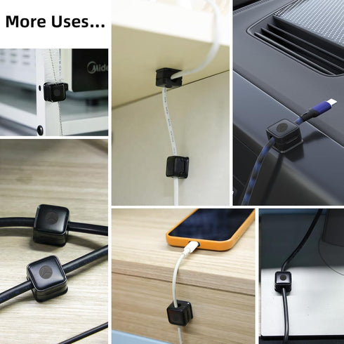 7 Pack Magnetic Cable Clips, Adjustable Cord Holder, Under Desk Cable Management, ENTYTEE Wire Organizer