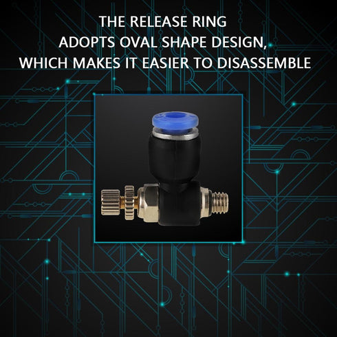 20Pcs M5 Pneumatic Air Flow Speed Control Valve Hose Fitting Quick Connector 360 Rotation