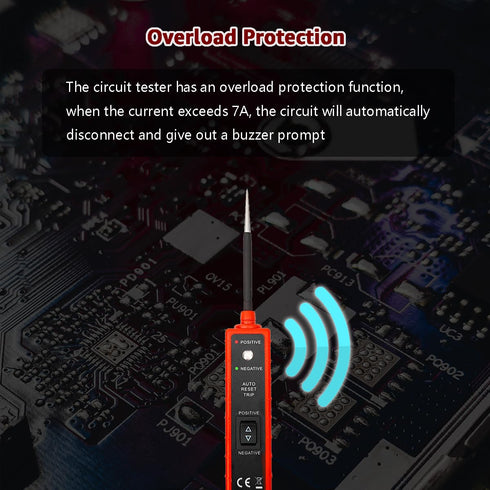 Power Circuit Probe Tester: 6V-24V DC Test Light, Automotive Short Circuit Locator, 12V Auto Electrical Tester