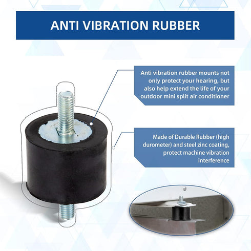 Rubber Studs Shock Absorber M8 40x30mm, 4 Pack Anti Vibration Isolator Mounts for Air Compressors, Garage Motor