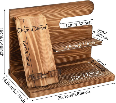 XHKDSYMC Wood Phone Docking Station,Bedside Table Organizer,Nightstand Organizer,Charging Station Organizer,Birthday