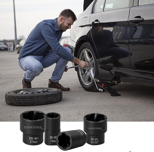 YOYUTOX 22 Set, 1/2" 3/8" Frozen Piece Bolt Nut Extractor & Drive Impact Lug Nut Removal Tool & Wheel Lock Removal Kit