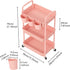 MOYIPIN 3-Tier 5 Plastic Rolling Utility Cart with Handle,Utility Storage Cart for Office, Living Room, Kitchen,Movable