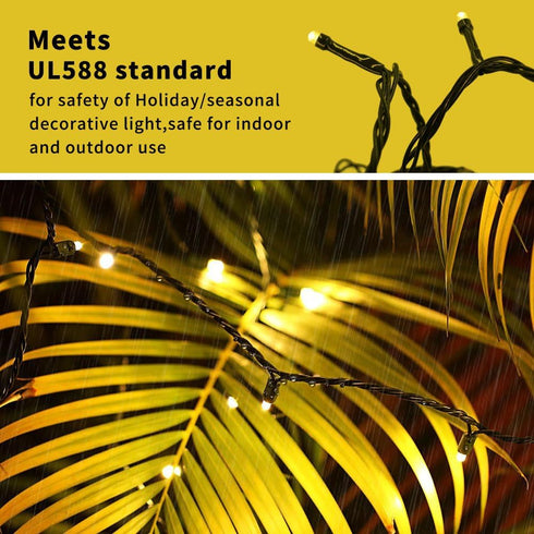 XTF2015 105ft 300 8 LED Christmas String Lights, End to End Plug Modes Christmas Lights UL Certified Outdoor Indoor