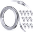 Hose Clamp Fasteners Only - 304 Stainless Steel Screw Worm Clamp Fasteners for DIY Adjustable Hose Clamp Kit