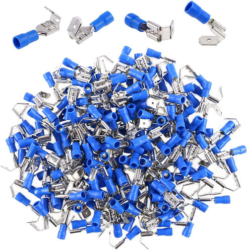 Glarks 100pcs 16-14 Gauge Semi Insulated Piggy Back Spade Electrical Connectors, Quick Splice Crimp Terminals