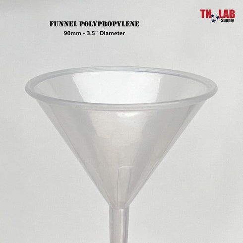 Funnel Polypropylene Plastic, 90mm 3.5" Diameter, 5-Pack