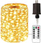 Plug in Fairy Lights 100FT 300 LED Waterproof Silver Wire LED Twinkle