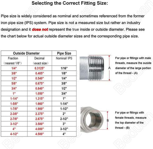 Beduan Stainless Steel 3/8" Hose Barb to 3/8" Male NPT Fitting, Pack of 5 for Home Brew Water Fuel Air