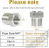 Stainless Steel Reducer Hex Bushing, 3/8 Male to 1/4 Female NPT Thread Reducing Adapter (Pack of 2)