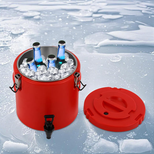10L/2.64Gal Insulated Beverage Dispenser, Thermal Hot Cold Drink Dispenser with Push-Button Tap, Food-Grade Stainless