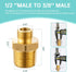 Vfauosit 1/2 to 3/8 Reducer, 3/8 to 1/2 RV Faucet Adapter, Brass Compression Fitting for Plumbing Water Hose (2 Pieces)