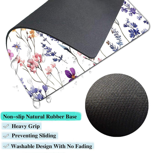 IMAYONDIA 9.5" 7.9" Computer Mouse Pads for Desk, Purple Wildflowers Floral Mouse Pad Small Square Computer Mousepad, x