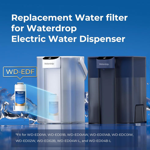 ED01/ED02/ED04 3 200 401&53&42&372, 1 Pack Waterdrop EDF Water Filter Replacement for Waterdrop Electric Water Filter