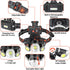 Rechargeable Headlamp, 10000 High Lumen LED Light, Waterproof Camping Gear with Red Light, 4 Modes USB Recharge