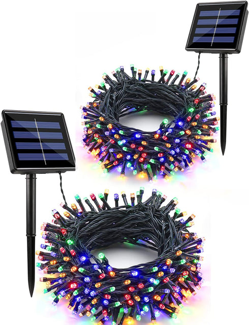 Flacchi 2 Pack Solar String Lights Each 72ft 200 LED 8 Modes