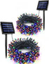 Flacchi 2 Pack Solar String Lights Each 72ft 200 LED 8 Modes