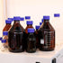 PATIKIL 8 Pack Reagent Media Storage Bottles, 250ml Borosilicate Glass Round Bottles with GL45 Blue Screw Cap