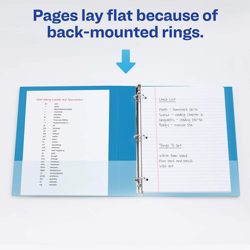 Avery Durable View 3 Ring Binder, 1 Inch Slant Rings, Pool Blue