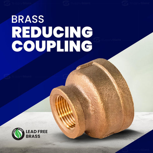 CSSD1142 1-1/4'' x 1 Inch Lead-Free Brass Reducing Coupling with Female National Pipe Taper Threaded Ends