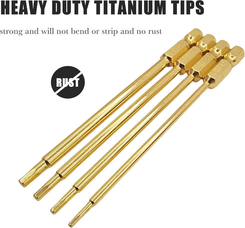 RC Hex Bit Set, 1.5 2.0 2.5 3.0mm Hex Head Allen Wrench Tool Kit for Electric Screwgun/Power Drill