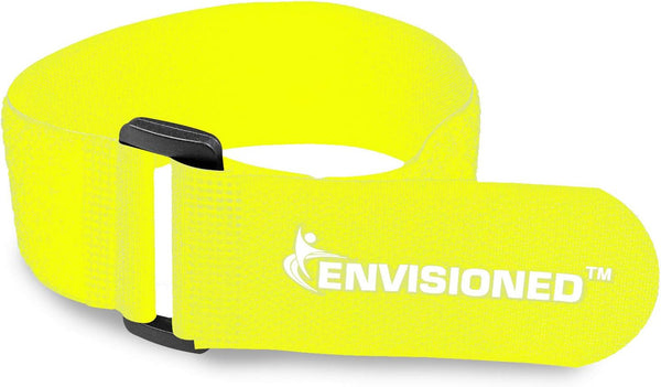 Reusable Cinch Straps 2" x 72" (Usable Length 64") - 2 Pack - Hook and Loop Straps (Neon Yellow)