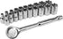 Performance Tool W38304 21-Piece 1/4-Inch Drive SAE and Metric 6 Point Socket Set with Ratchet