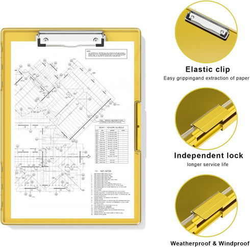 Hongri 8.5 x 11 Clipboard with Storage, Heavy Duty Nursing Clipboards with Dual Compartment Storage Box, Smooth Writing