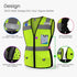 Women's Reflective Vest, Hi Vis Neon Safety Vest with 11 Pockets, Zipper, ANSI Compliant (U-Yellow, S)