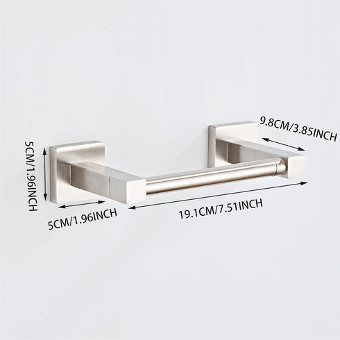 Wall Mount Toilet Paper Holder, Brushed Nickel Bathroom Double Post Pivoting Square Holder for TP, RV Paper Towels