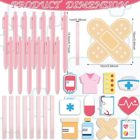 Eaasty 24 Packs Nurse Notepad with Pen Mini Funny Nurse Sticky Note Nurse Week Gift 2024 Nursing Student Essential School Nurse Gift Nurse Appreciation Nurse Graduation Gift