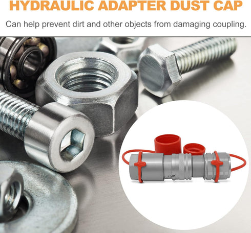 3/8" Hydraulic Quick Connector Dust Protection Cap, Plastic Hose Thread Kit for Tractor Grapple