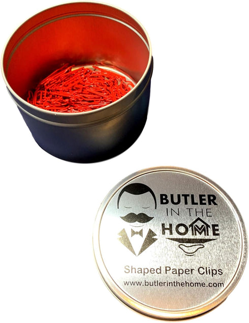 Automobile Race Car Shaped Paper Clips Great for Paper Clip Collectors or Office Gift - Comes in Round Tin with Lid and Gift Box (100 Count Red) by Butler in the Home