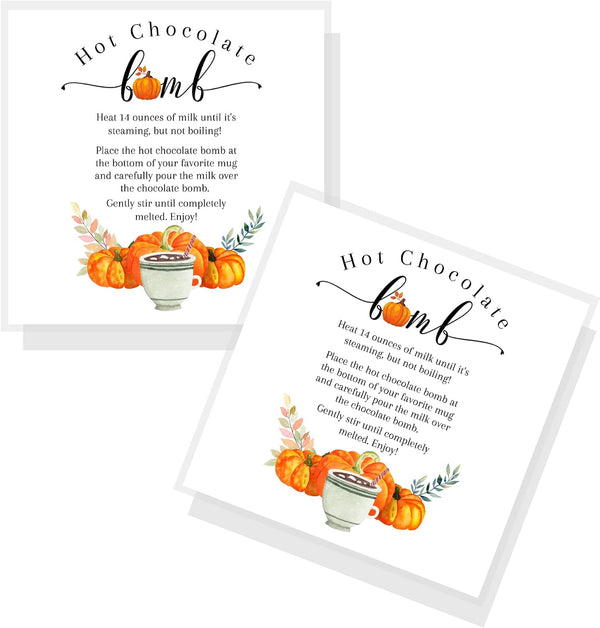 Crafters Cup Hot Cocoa Bomb Instruction Cards | 50 Pack | 2.5 x 2.5