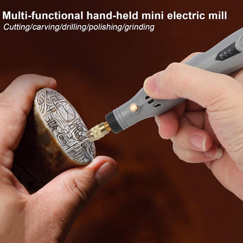 Cordless Rotary Tool Kit, Electric Mini Grinder Drill Set with 3 Gear RPM, 0.5-3.5mm Clamping Range, Multi-Purpose