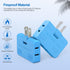Flat Wall Plug Adapter AC Outlet Extender, 2-Prong Swivel Mini Indoor Wall Tap Plug, Type A, Blue (2 Pack)