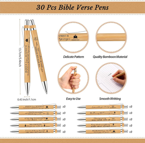 Spakon 30 Pack Pastor Gifts, Christian Prayer Journals with Bible Verse Pens, Inspirational Notebooks for Church