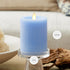 3" 4.5", Luminara Sea Glass Flameless Candle, Cornflower x Moving LED Flame Pillar with Timer, Battery Operated, Real