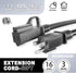 HUANCHAIN 8 ft Black Indoor Outdoor Extension Cord, 16/3 Gauge Waterproof, 13A 1625W, Heavy Duty Electric Cord, ETL